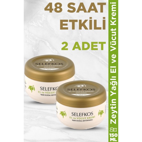 El ve Vücut Kremi %100 Doğal Zeytin Yağlı Besleyici 150ML 2 Adet