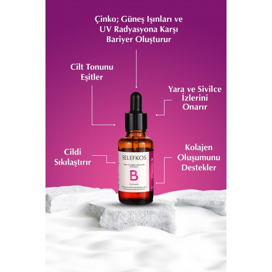 B Vitamin Serum Complex Cilt Serumu (Niacinamide), Tüm Cilt Tiplerine Uygun, Bariyer Güçlenmeye Yardımcı 30ML