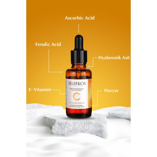 C Vitamin Serum Aydınlatıcı Renk Tonu Eşitleyici C Vitamini Serum (%10AscorbicAcid-%0,5FerulicAcid ) 30ML